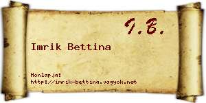 Imrik Bettina névjegykártya